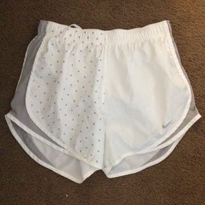 Nike Dri-Fit White and Gray Shorts - MEDIUM